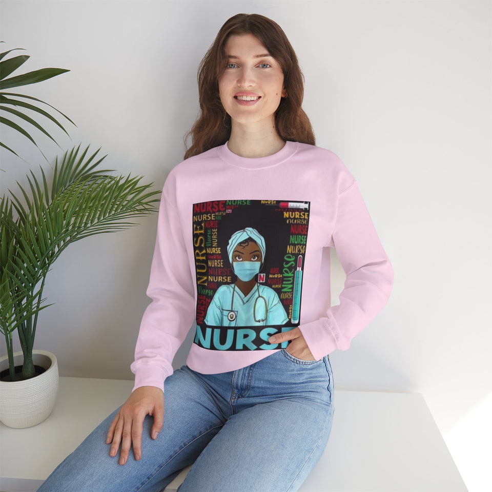 Black Nurse Crewneck Sweatshirt