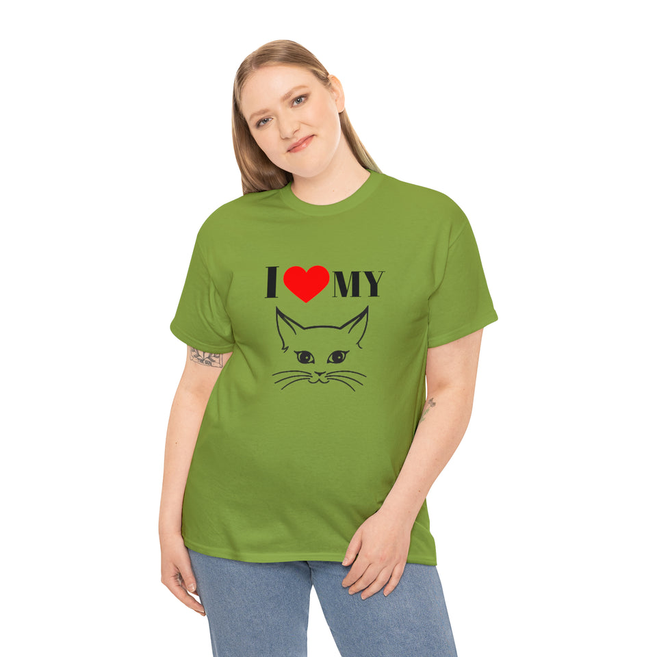 I Love My Cat Unisex Heavy Cotton Tee