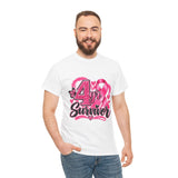 4 Yr Survivor Breast Cancer Awareness Unisex Heavy Cotton Tee