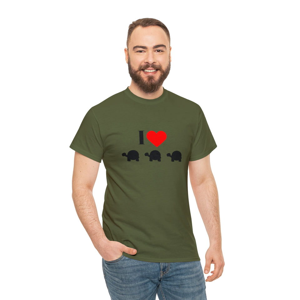 I Love Turtles Unisex Heavy Cotton Tee