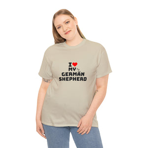 I Love My German Shepherd Unisex Heavy Cotton Tee