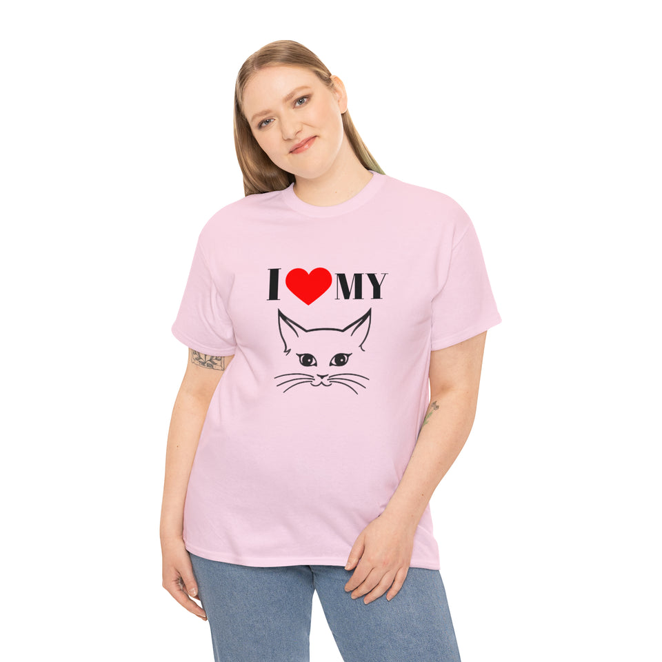 I Love My Cat Unisex Heavy Cotton Tee