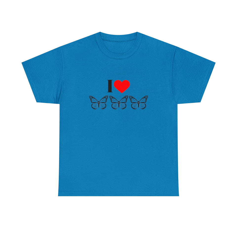 I Love Butterflies Unisex Heavy Cotton Tee
