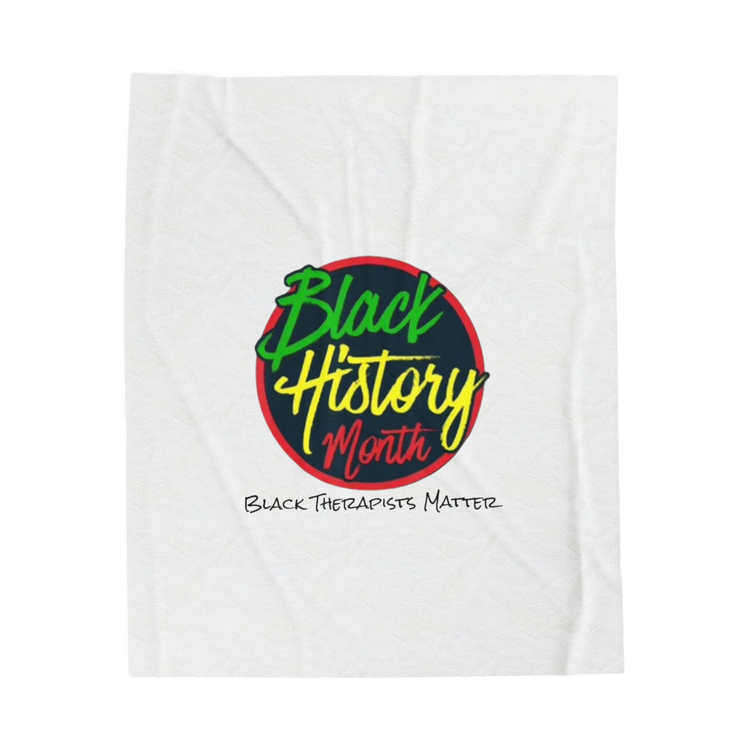 Black Therapists Matter Velveteen Plush Blanket