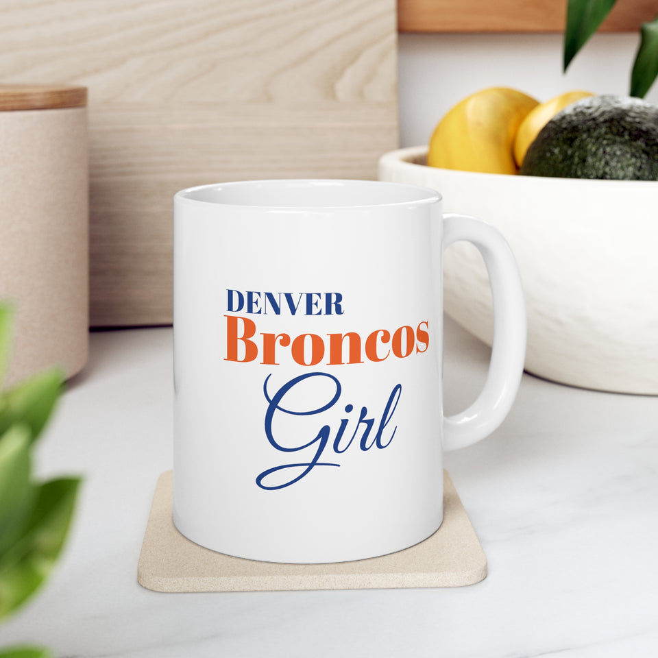Denver Broncos Girl Ceramic Mug 11oz