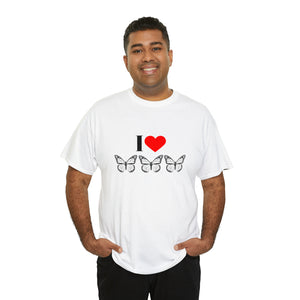 I Love Butterflies Unisex Heavy Cotton Tee