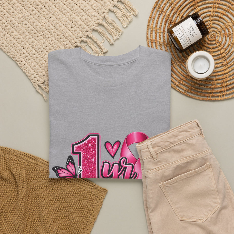 1 Yr Survivor Breast Cancer Awareness Unisex Heavy Cotton Tee