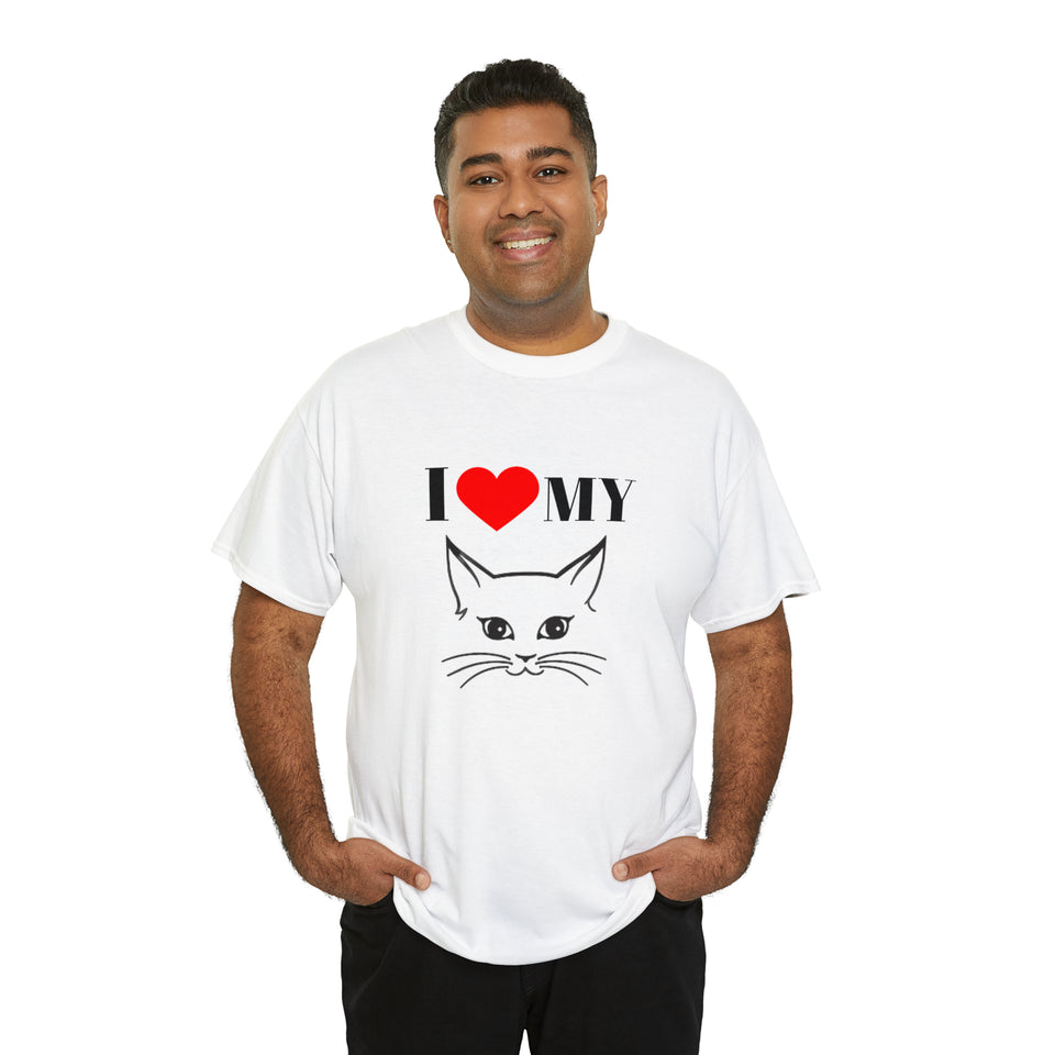 I Love My Cat Unisex Heavy Cotton Tee