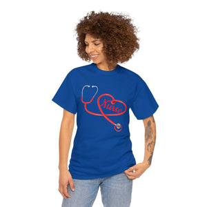 Stethoscope Heart Nurse Cotton Tee