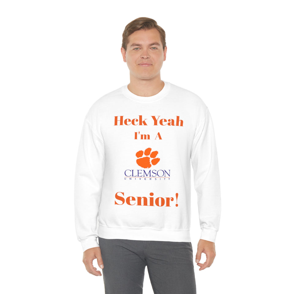 Heck Yeah I'm A Clemson Senior Unisex Heavy Blend™ Crewneck Sweatshirt