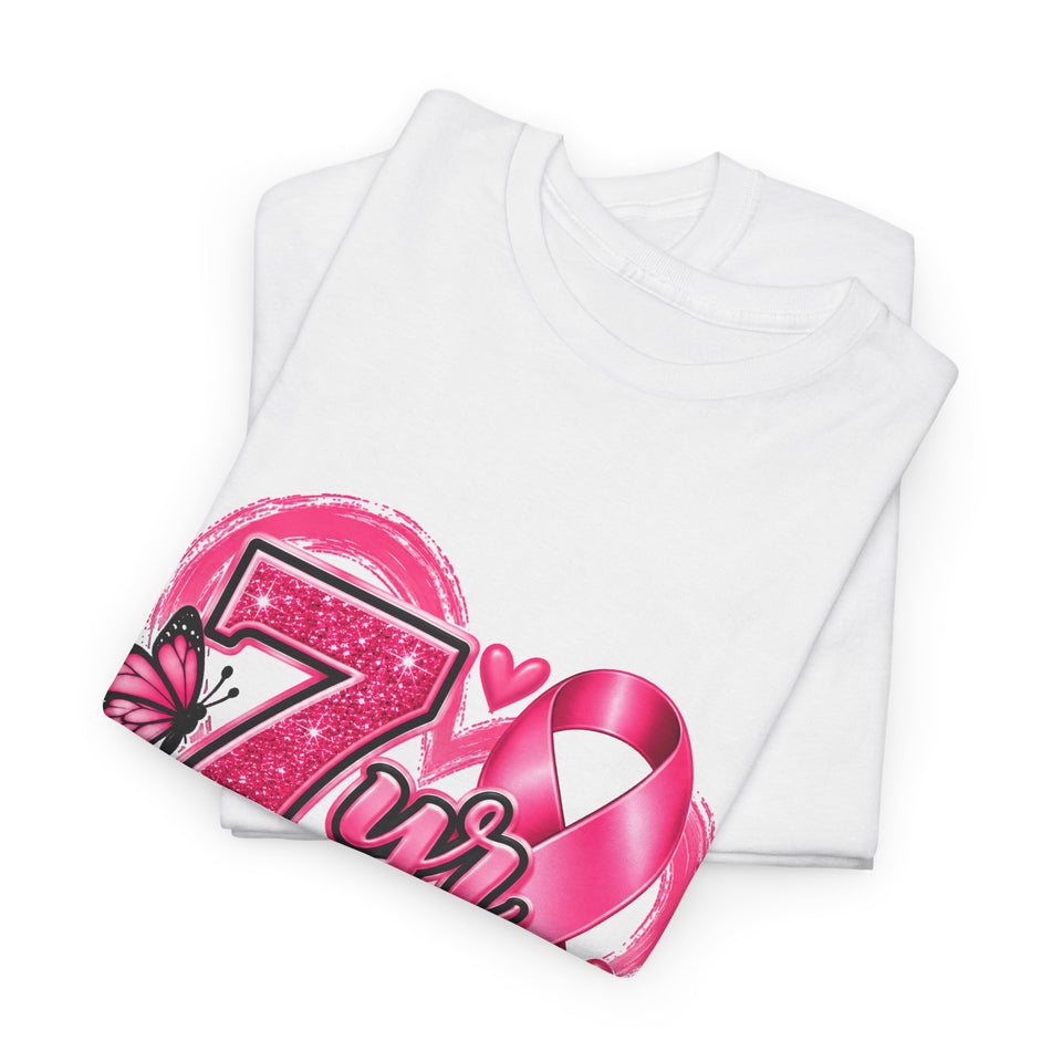 7 Yr Survivor Breast Cancer Awareness Unisex Heavy Cotton Tee
