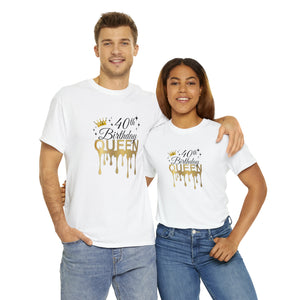 40th Birthday Queen Unisex Heavy Cotton Tee