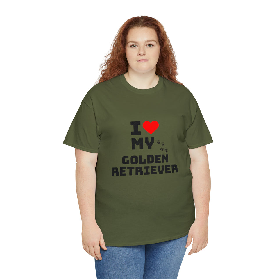 I Love My Golden Retriever Unisex Heavy Cotton Tee