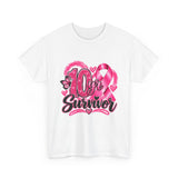 10 Yr Survivor Breast Cancer Awareness Unisex Heavy Cotton Tee