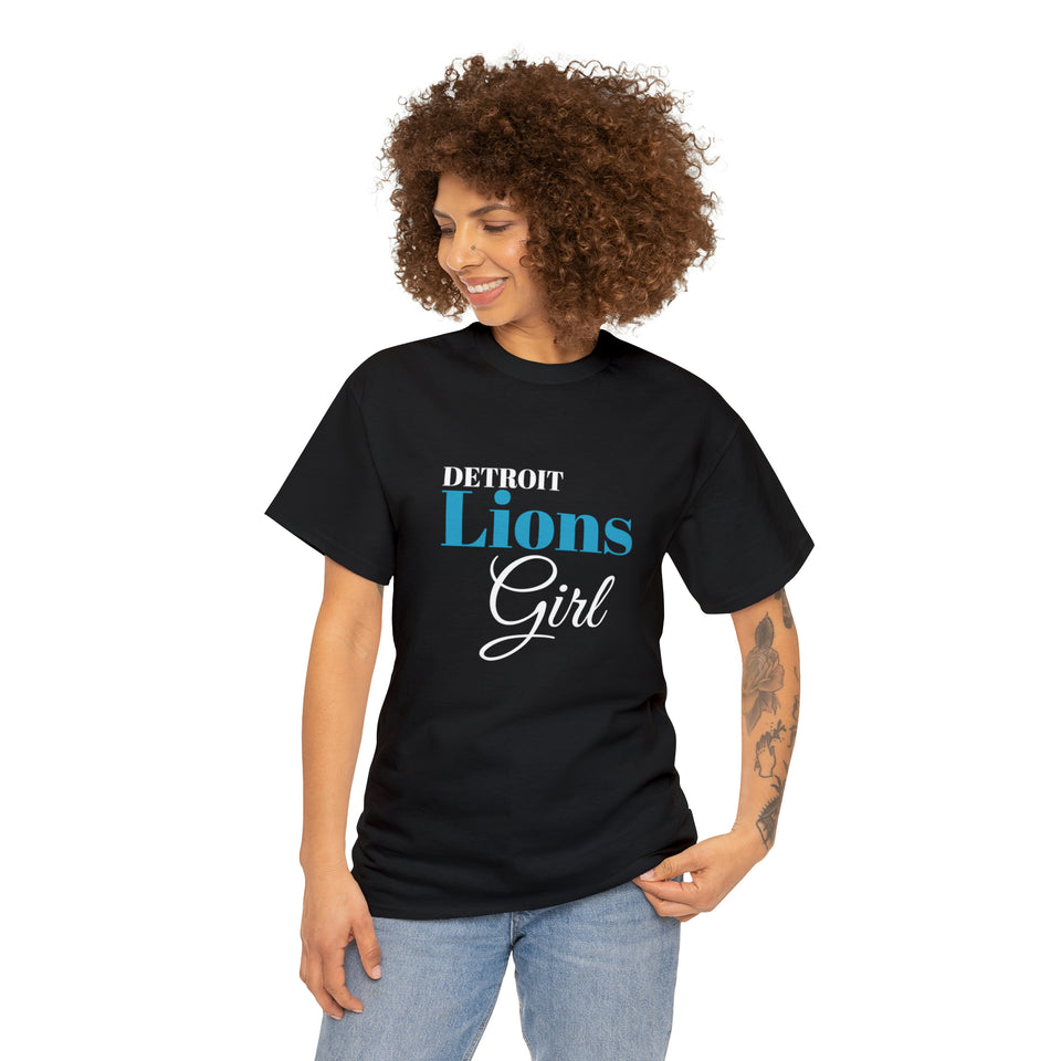 Detroit Lions Girl Unisex Heavy Cotton Tee
