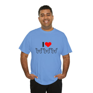 I Love Butterflies Unisex Heavy Cotton Tee