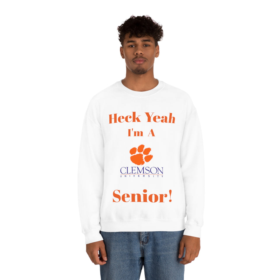 Heck Yeah I'm A Clemson Senior Unisex Heavy Blend™ Crewneck Sweatshirt