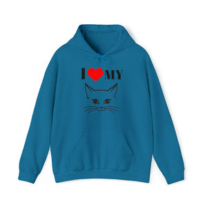 I Love My Cat Unisex Heavy Blend™ Hooded Sweatshirt