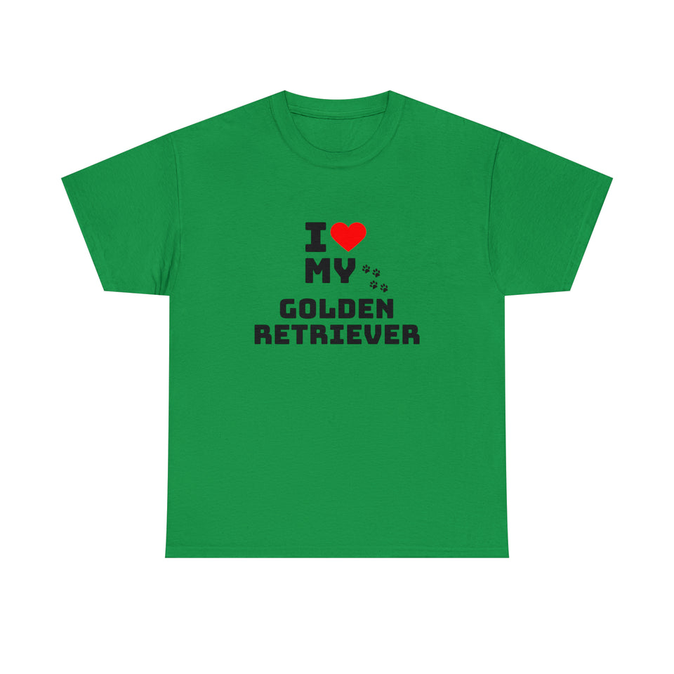 I Love My Golden Retriever Unisex Heavy Cotton Tee