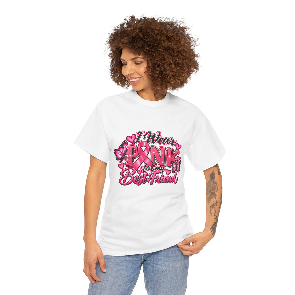 Breast Cancer Awareness Best Friend Unisex Heavy Cotton Tee