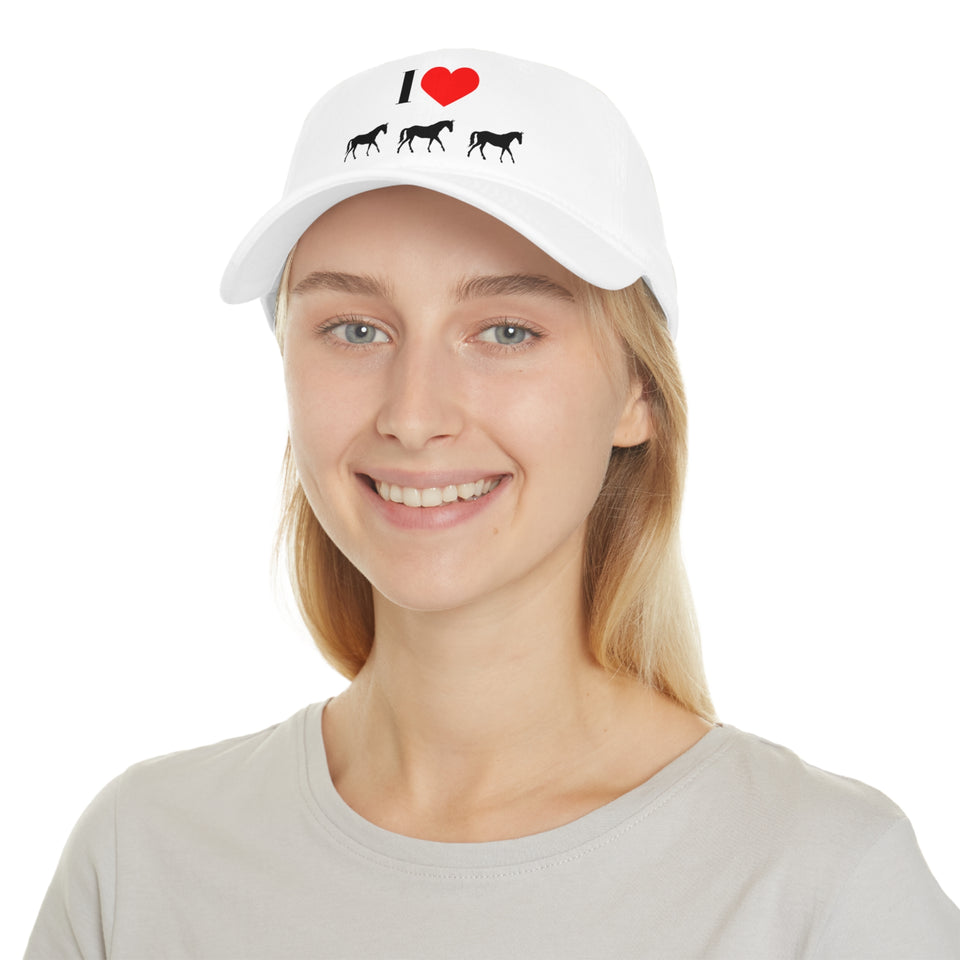 I Love Horses Low Profile Baseball Cap