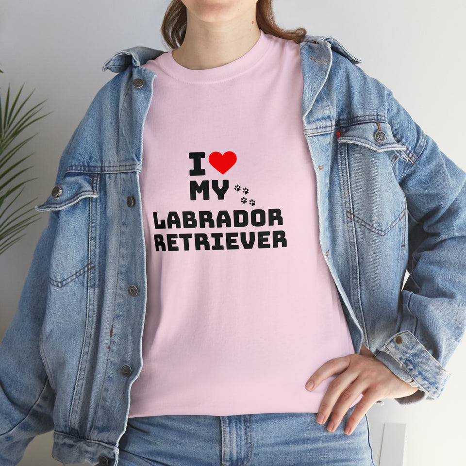 I Love My Labrador Retriever Unisex Heavy Cotton Tee