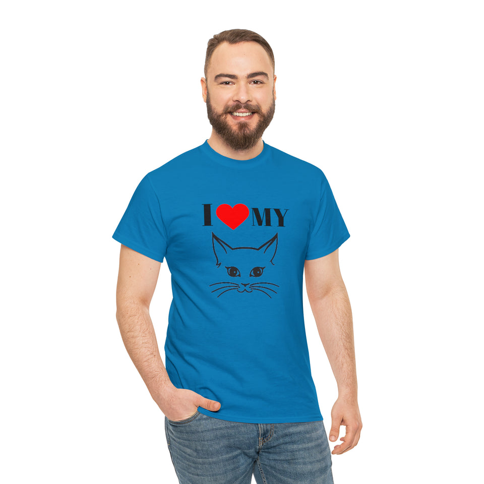 I Love My Cat Unisex Heavy Cotton Tee