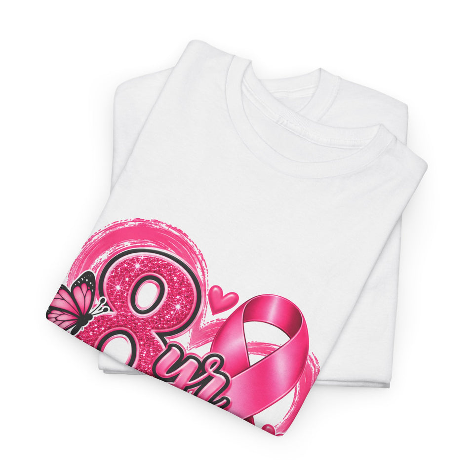 8 Yr Survivor Breast Cancer Awareness Unisex Heavy Cotton Tee