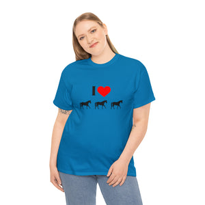 I Love Horses Unisex Heavy Cotton Tee