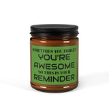 You're Awesome Scented Soy Candle (Multi-Size, Amber Jar)