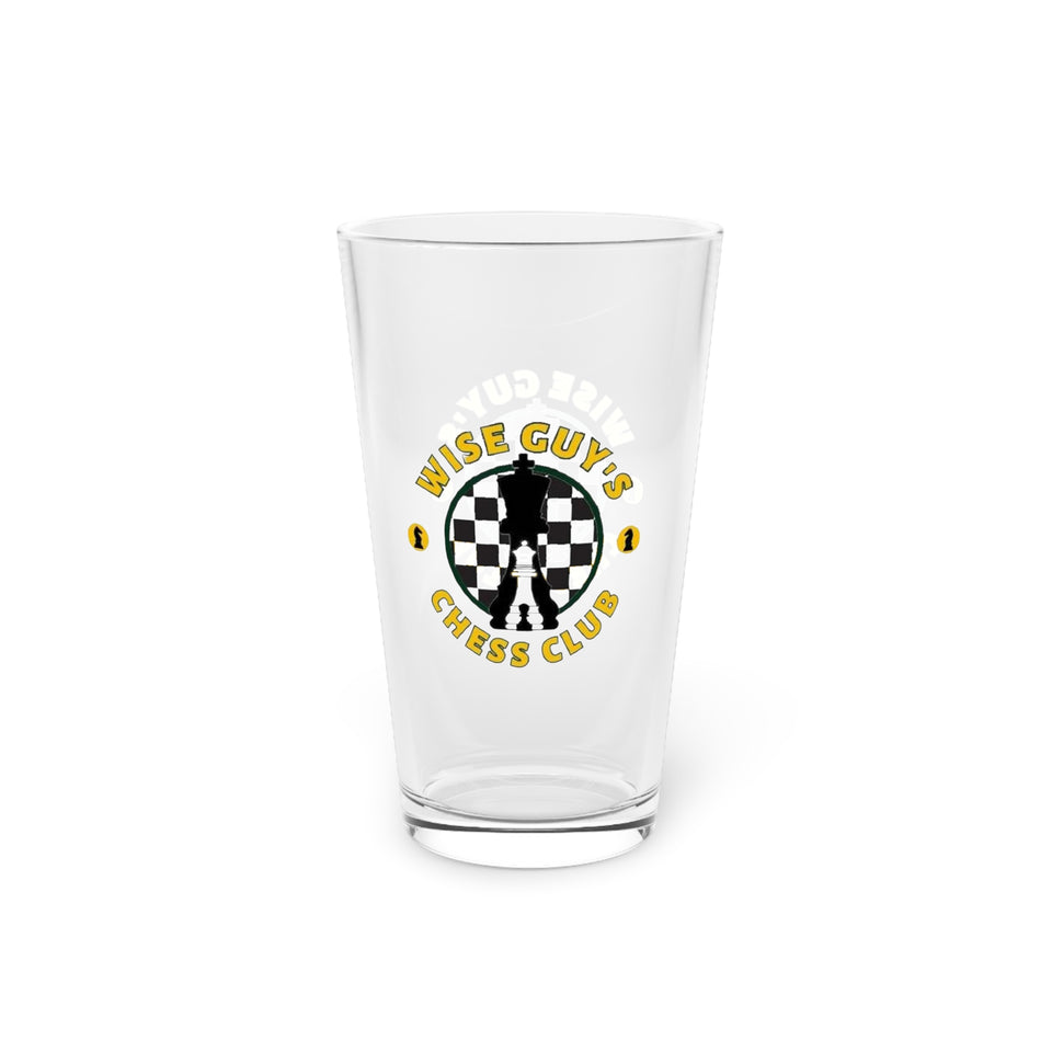Wise Guy's Chess Club Pint Glass, 16oz