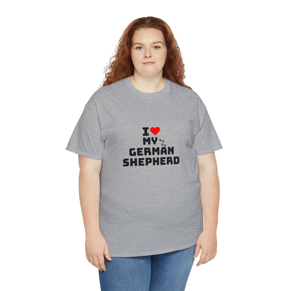 I Love My German Shepherd Unisex Heavy Cotton Tee