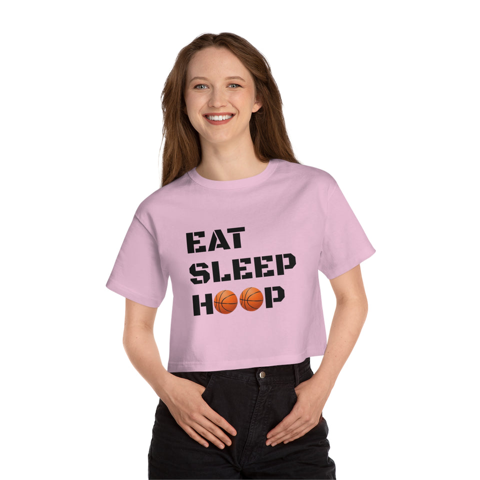 Eat Sleep Hoop Champion Women's Heritage Cropped T-Shirt