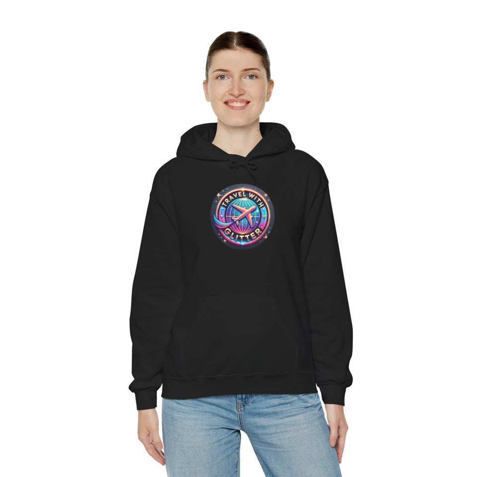Travel With Glitter Unisex Heavy Blend™ Hooded Sweatshirt