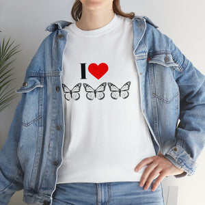 I Love Butterflies Unisex Heavy Cotton Tee