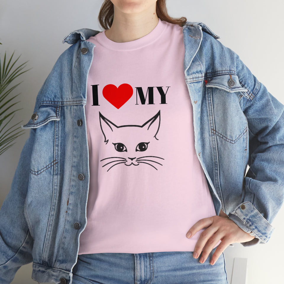 I Love My Cat Unisex Heavy Cotton Tee