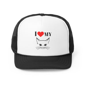 I Love My Cat Trucker Caps