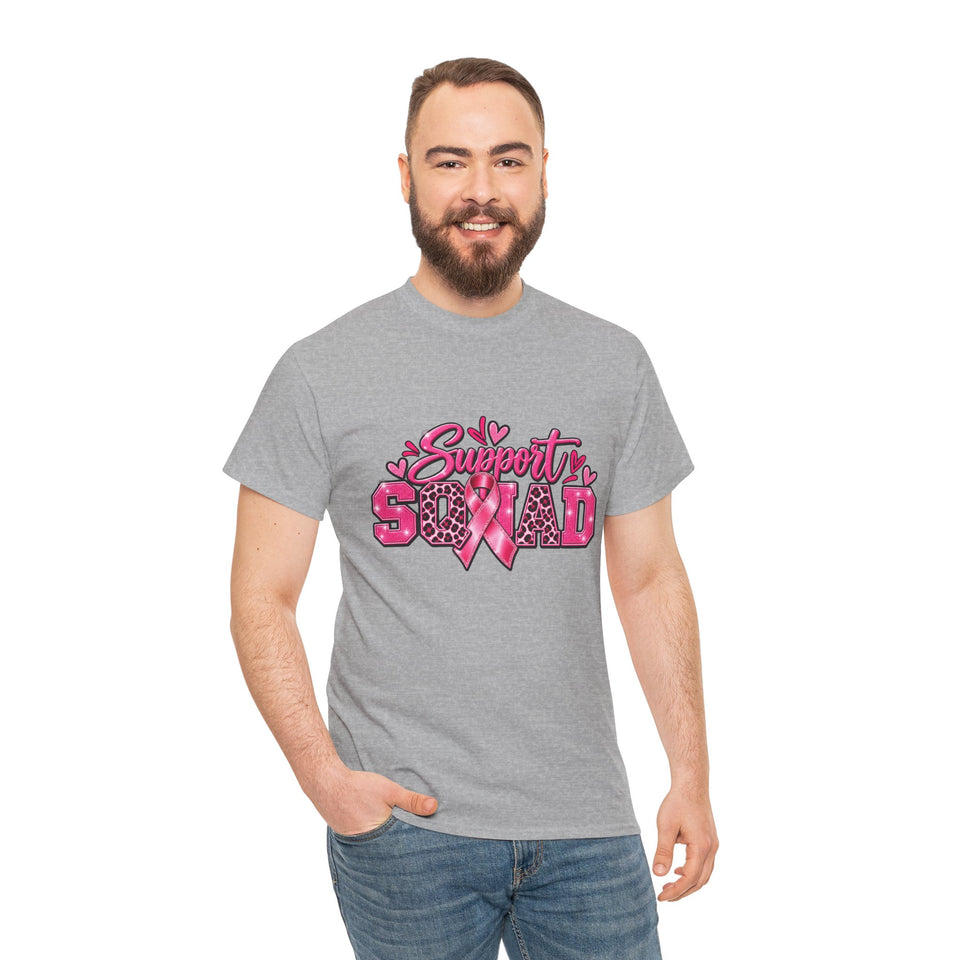 Support Squad Breast Cancer Awareness Unisex Heavy Cotton Tee