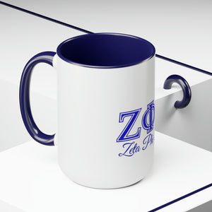 Zeta Phi Beta Two-Tone Coffee Mugs, 15oz