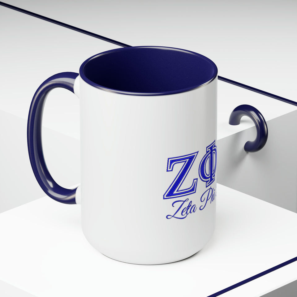 Zeta Phi Beta Two-Tone Coffee Mugs, 15oz