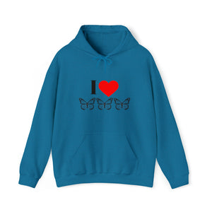 I Love Butterflies Unisex Heavy Blend™ Hooded Sweatshirt