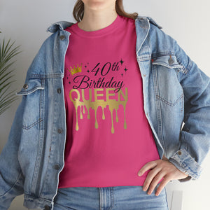 40th Birthday Queen Unisex Heavy Cotton Tee