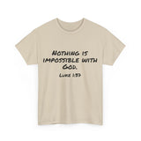 Luke 1:37 Unisex Heavy Cotton Tee