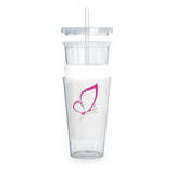 Plastic Tumbler with Straw