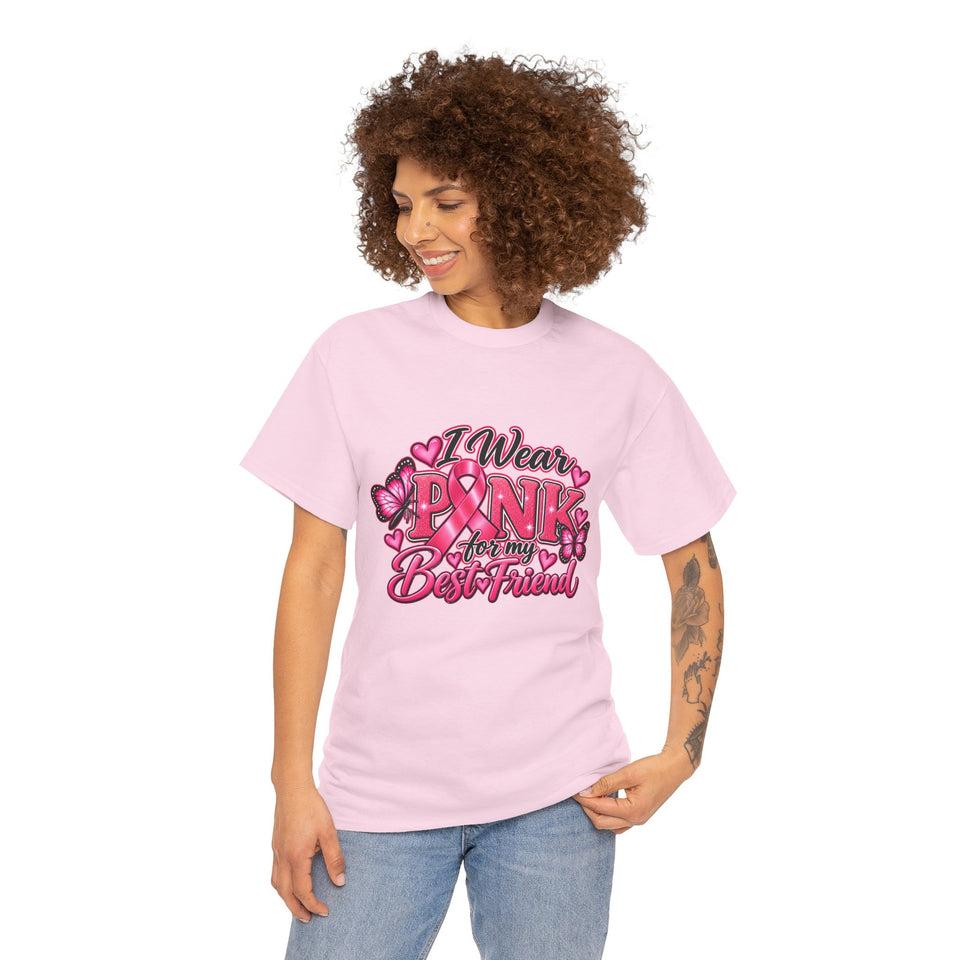 Breast Cancer Awareness Best Friend Unisex Heavy Cotton Tee