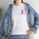 Breast Cancer Awareness Ribbon of Hearts Unisex Heavy Cotton Tee