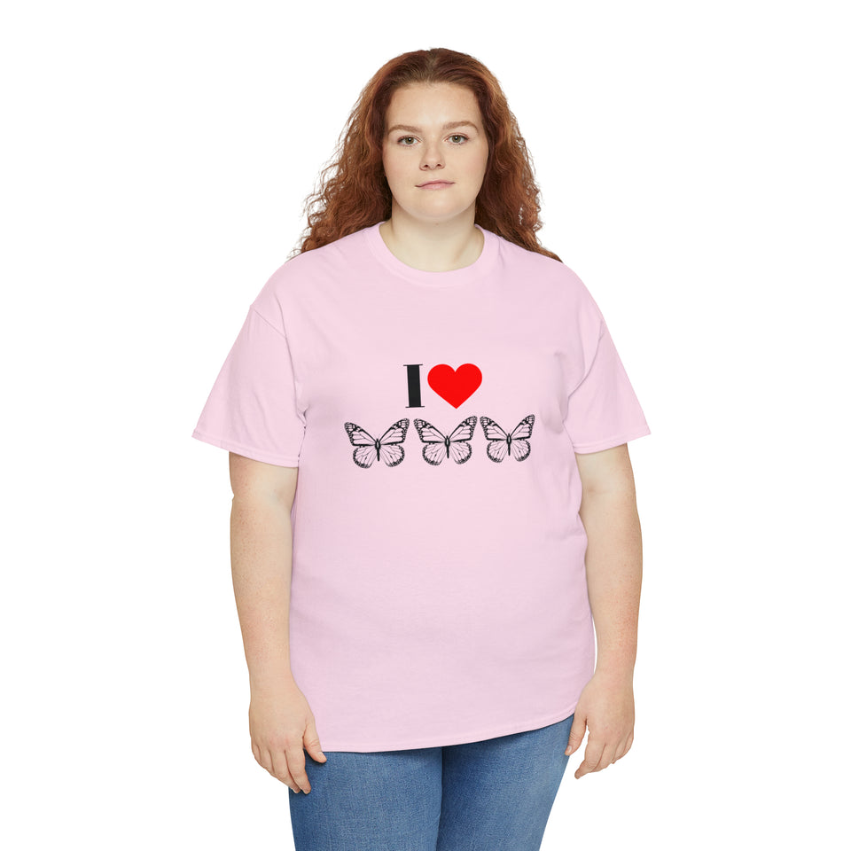 I Love Butterflies Unisex Heavy Cotton Tee