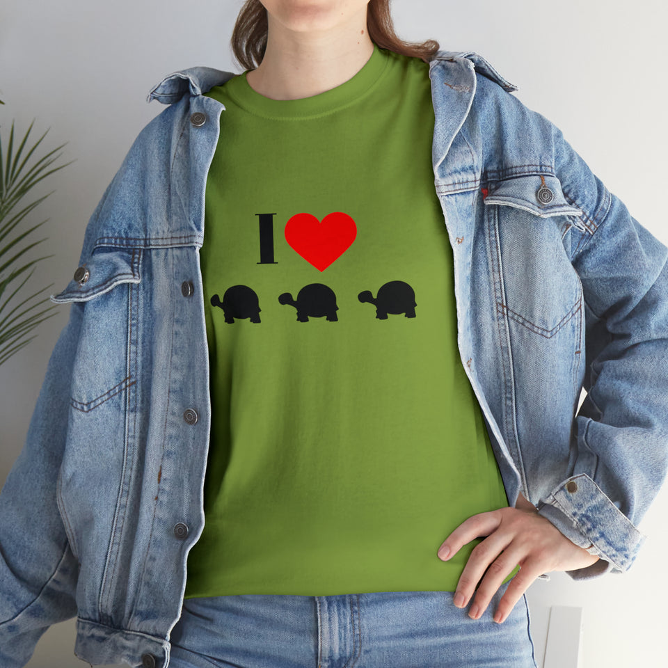 I Love Turtles Unisex Heavy Cotton Tee