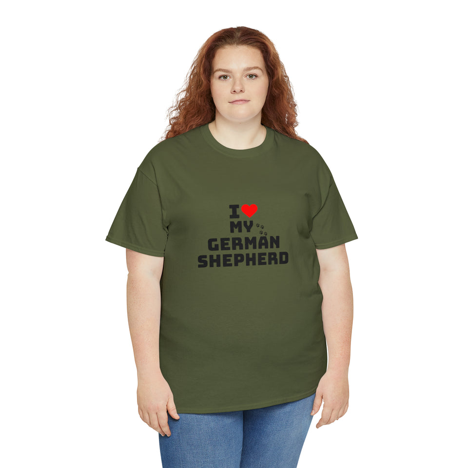 I Love My German Shepherd Unisex Heavy Cotton Tee