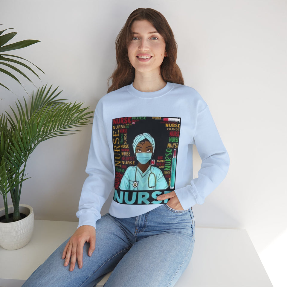 Black Nurse Crewneck Sweatshirt